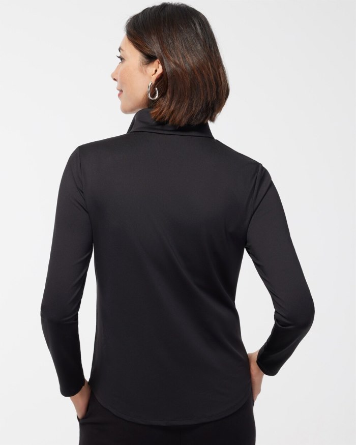 Chicos Zenergy UPF Half Zip Pullover - Black