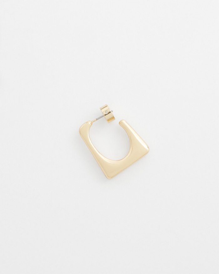 Chicos No Droop Gold Tone Square Hoops - Gold