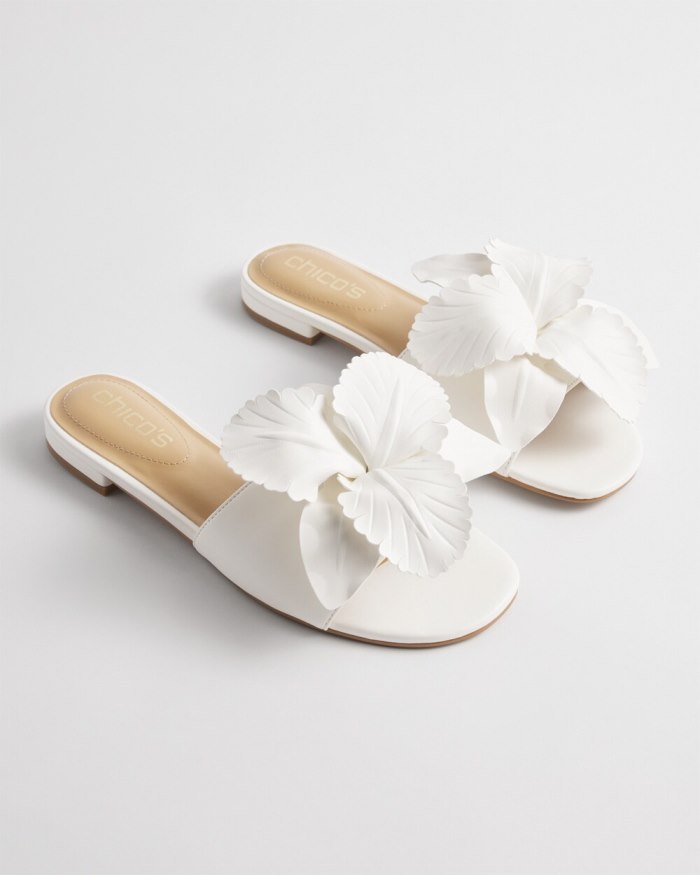 Chicos Floral Slides - White