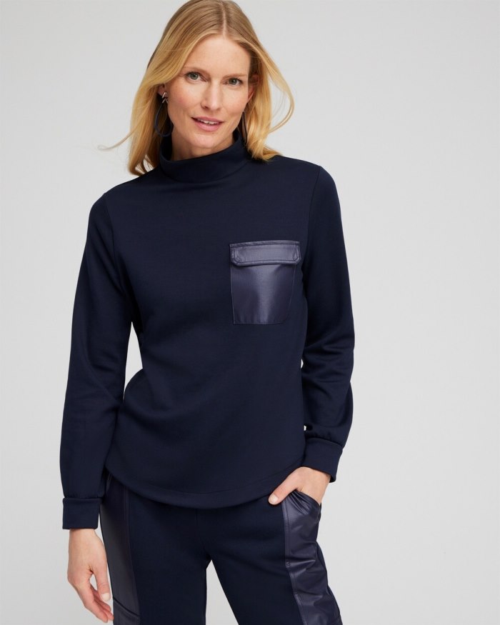 Chicos Zenergy Double Knit Top - Classic Navy