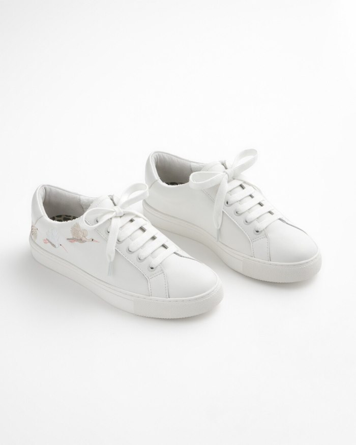 Chicos Embroidered Sneakers - White