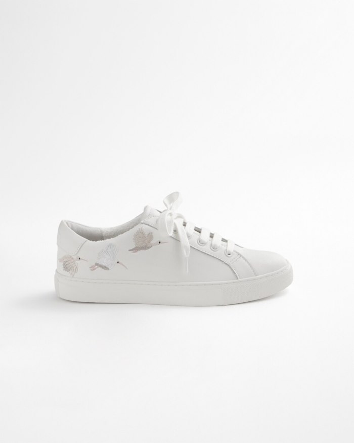 Chicos Embroidered Sneakers - White