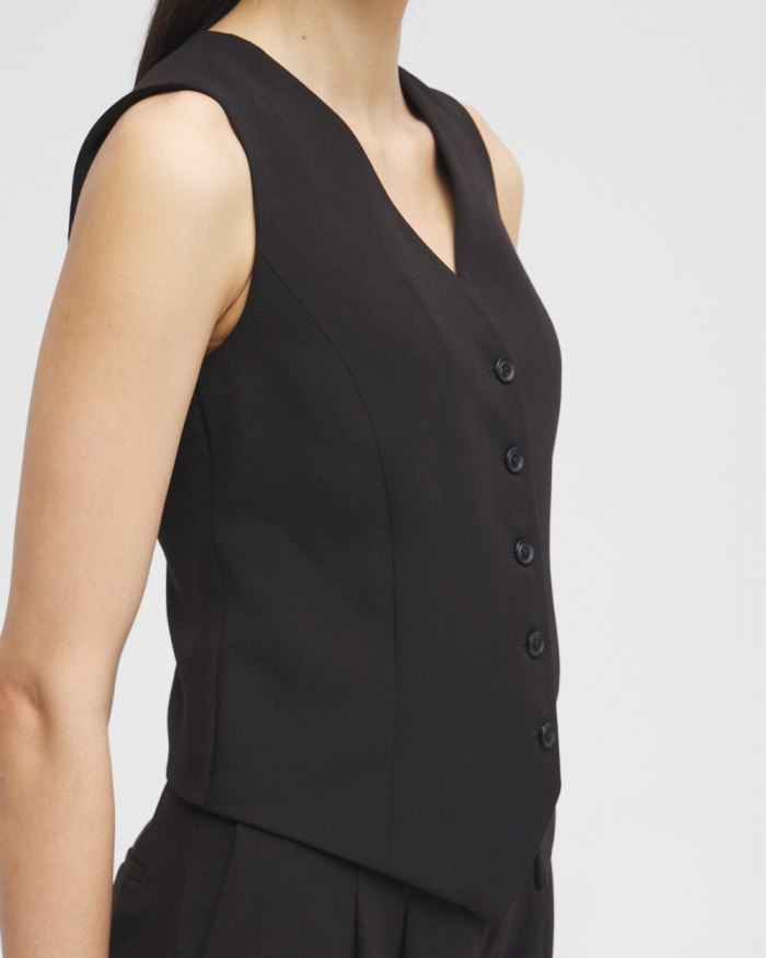 Chicos Black Label Shirt Vest - Black