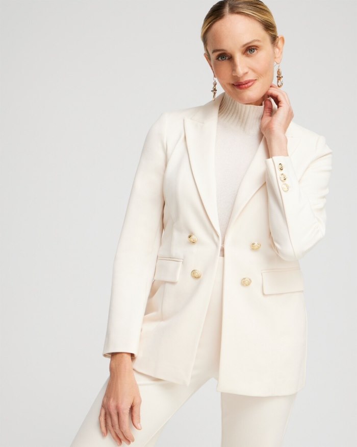 Chicos Ponte Blazer - English Cream