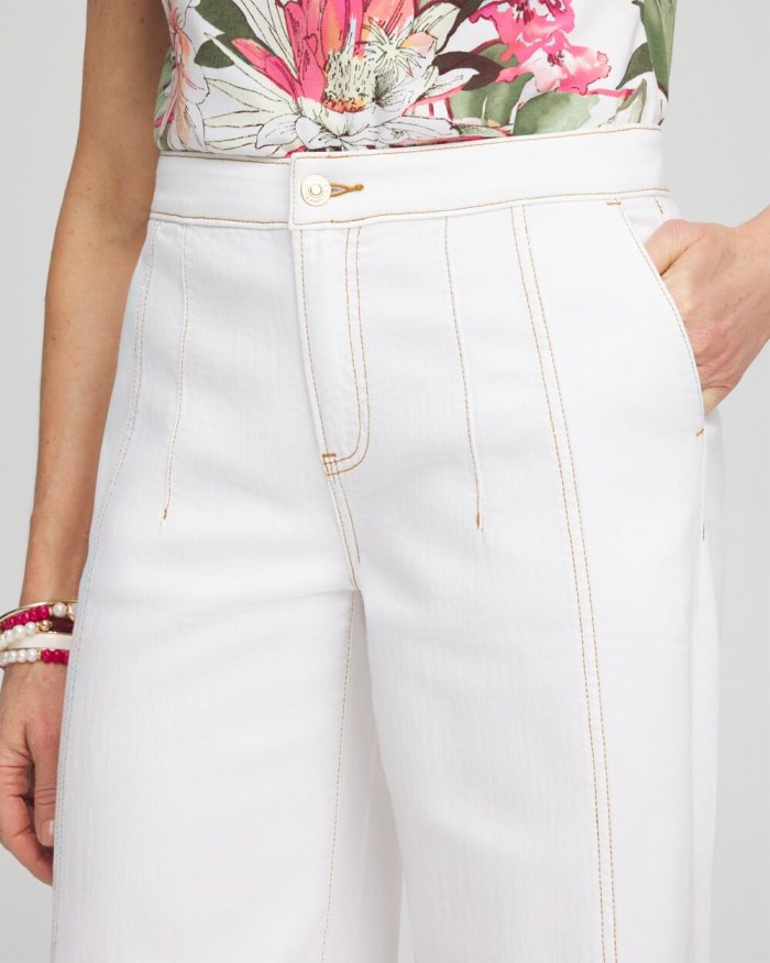 Chicos High Rise Palazzo Jeans - Alabaster