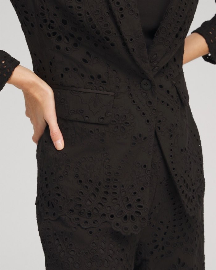 Chicos Eyelet Blazer - Black