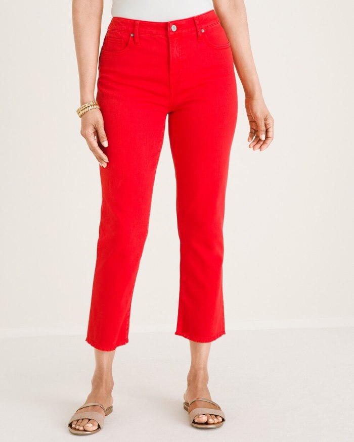 Chicos So Slimming Girlfriend Crops - Flame Scarlet