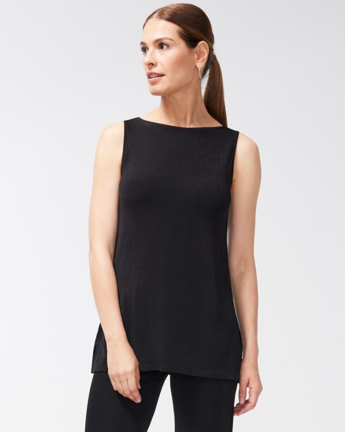 Chicos Travelers Classic Side Slit Tank - Travelers Black