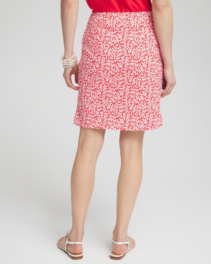 Chicos Brigitte Pull-On Reef Print Skort - Watermelon Punch