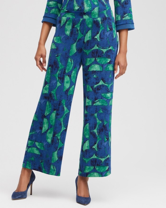 Chicos Travelers Half Moon Print Cropped Pants - Twisted Ivy