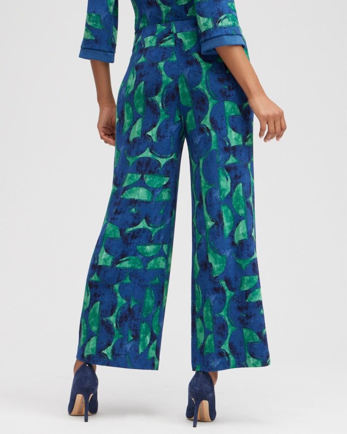 Chicos Travelers Half Moon Print Cropped Pants - Twisted Ivy