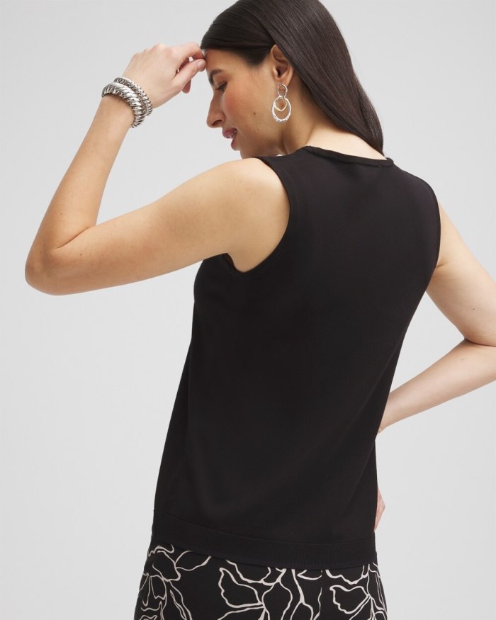 Chicos Spun Rayon Tank - Black