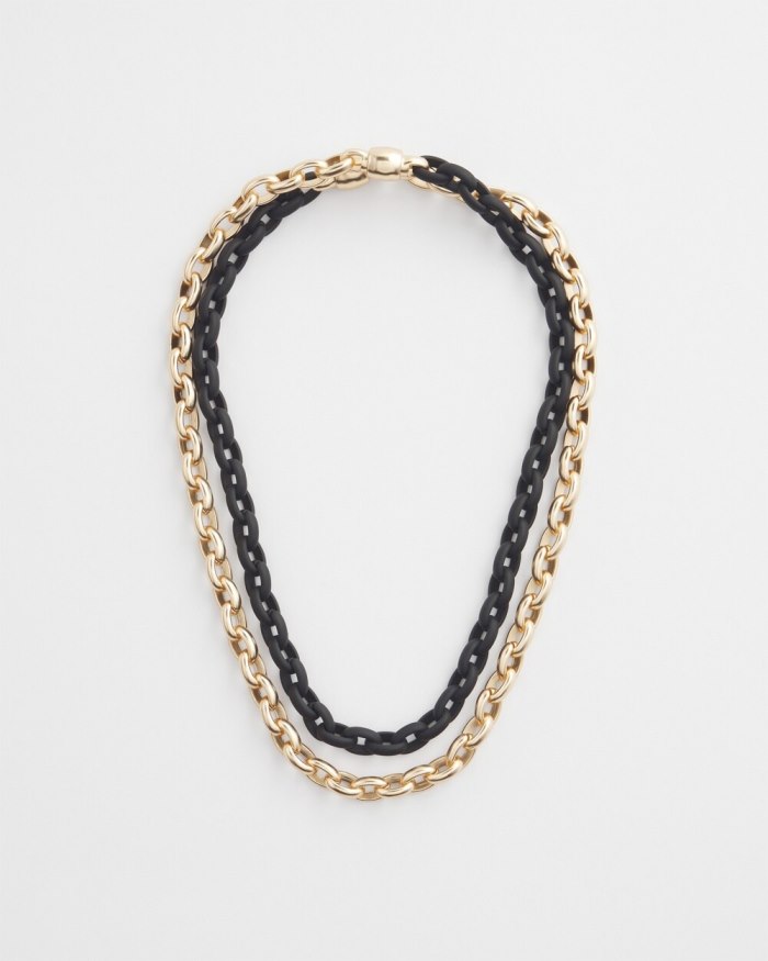 Chicos MagneticMix Black Matte Necklace - Black