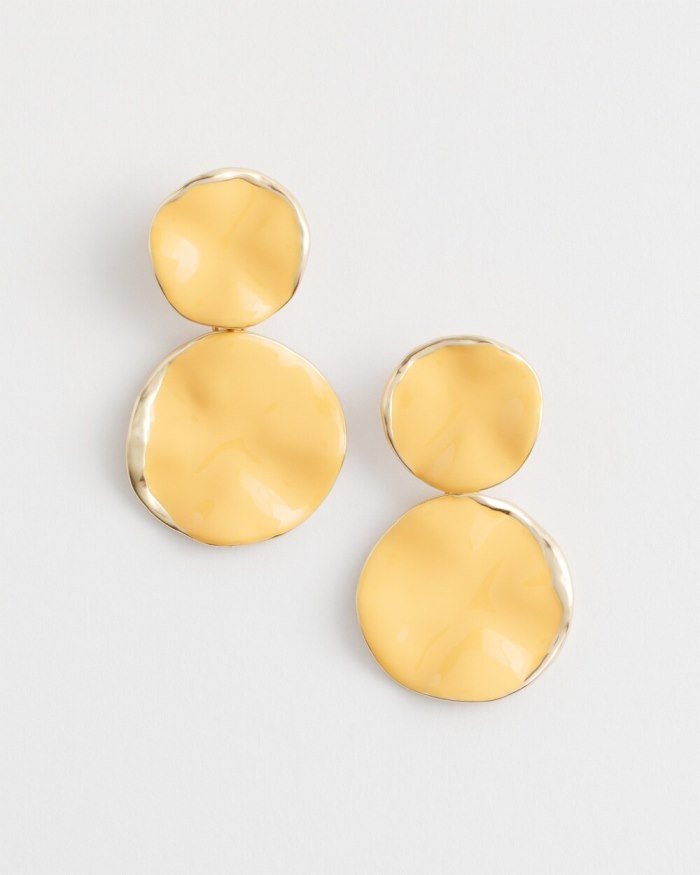 Chicos No Droop Orange Round Drop Earrings - Mango Sorbet