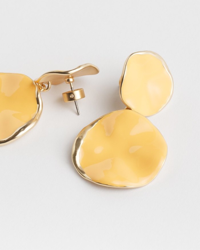 Chicos No Droop Orange Round Drop Earrings - Mango Sorbet