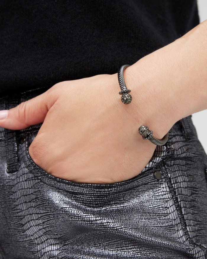 Chicos Hematite Tone Cuff Bracelet - Hematite