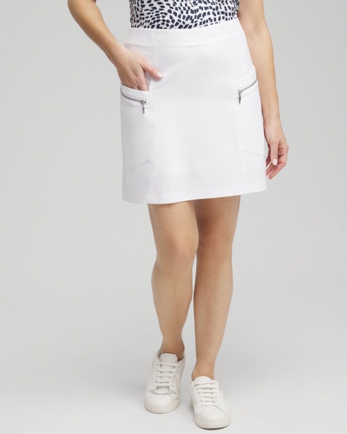 Chicos Zenergy UPF Neema Rib-Mix Skort - Alabaster