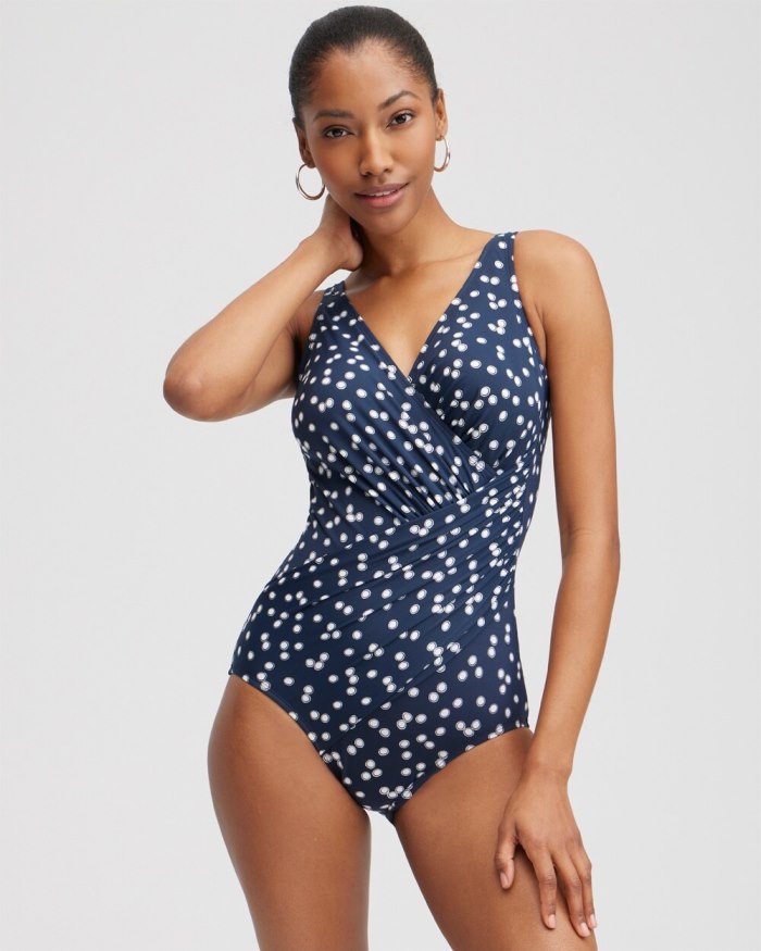 Chicos Miraclesuit Luminare Oceanus One Piece - Navy