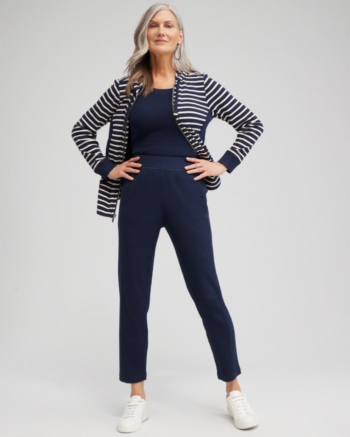 Chicos Zenergy Waffle Knit Pants - Classic Navy