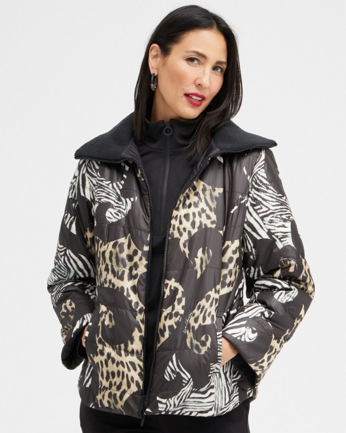 Chicos Zenergy Reversible Puffer Jacket - Black