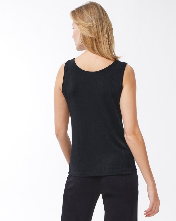 Chicos Travelers Reversible Tank - Travelers Black