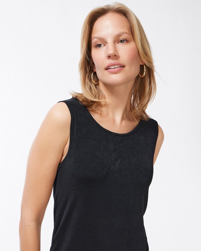 Chicos Travelers Reversible Tank - Travelers Black