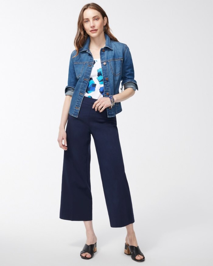 Chicos Cropped Denim Jacket - Bonsai Indigo