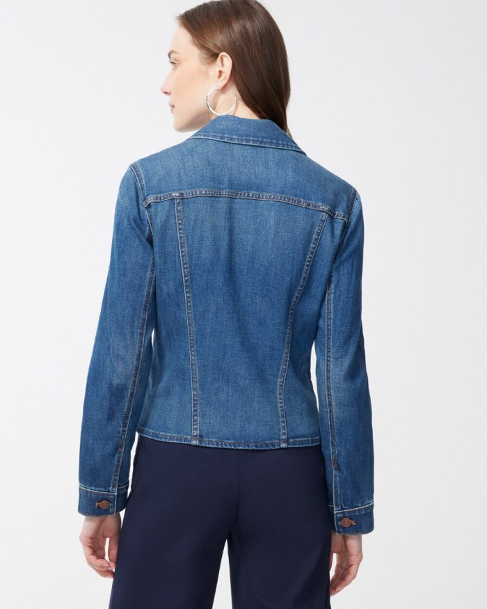 Chicos Cropped Denim Jacket - Bonsai Indigo