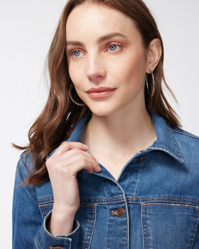 Chicos Cropped Denim Jacket - Bonsai Indigo