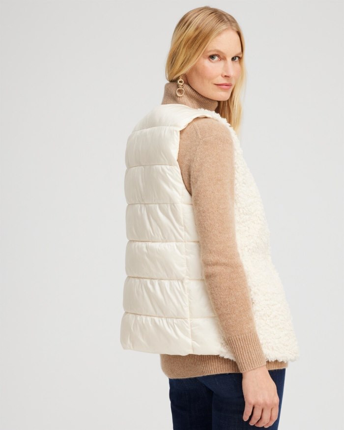 Chicos Shearling Vest - English Cream