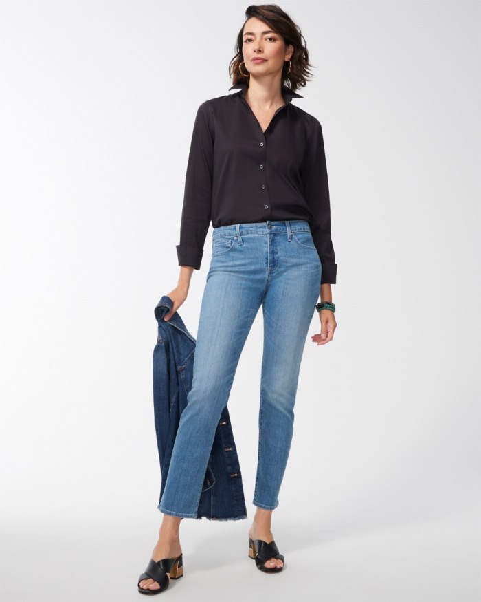 Chicos Girlfriend Ankle Jeans - Mill Street Indigo