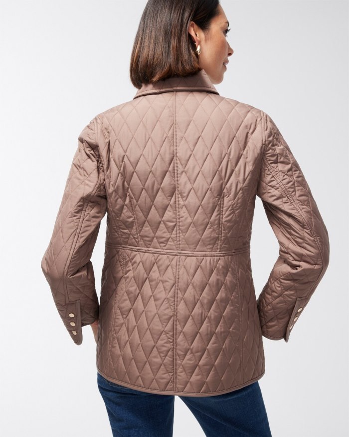 Chicos Quilted Mid-Length Jacket - English Cream