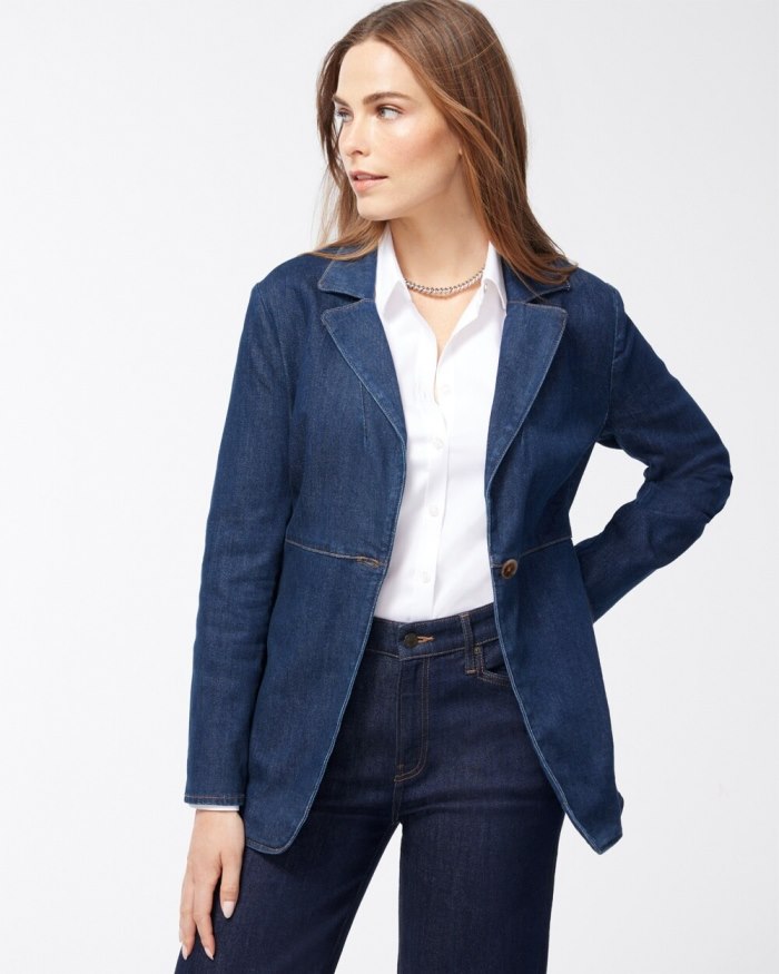 Chicos Denim Blazer - Sycamore Indigo