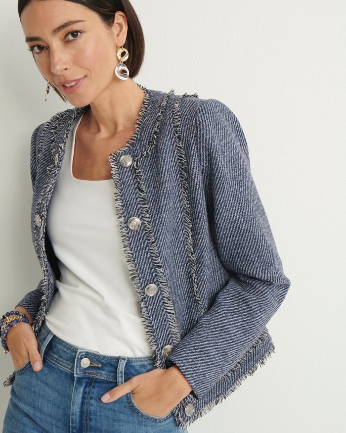 Chicos Tweed Jacket - Indigo