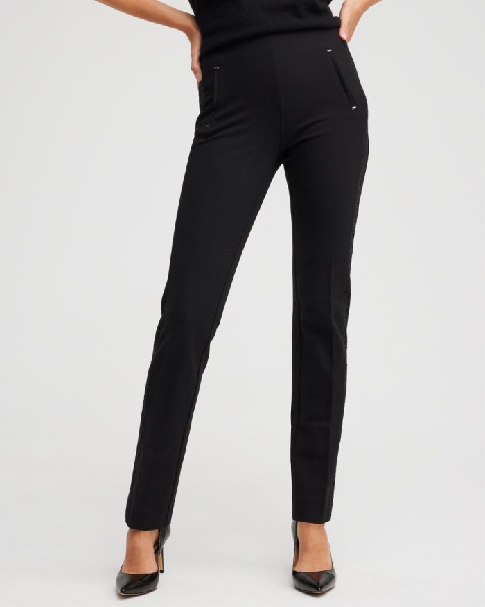 Chicos Juliet Lace Seam Pants - Black