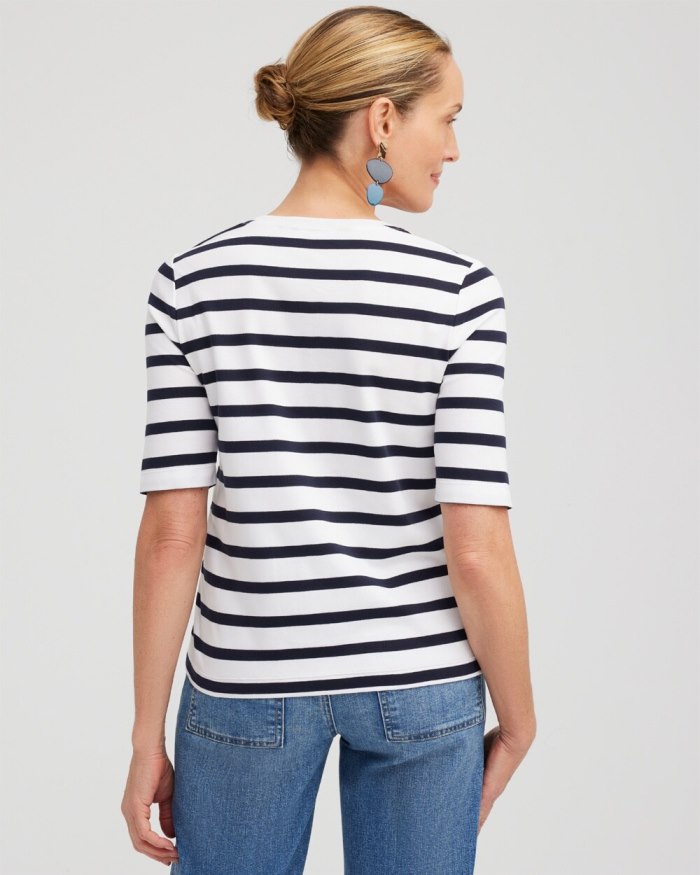 Chicos Embellished Stripe Tee - Twisted Ivy