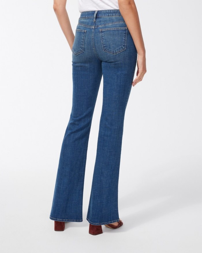 Chicos Girlfriend Flare Jeans - Royal Street Indigo