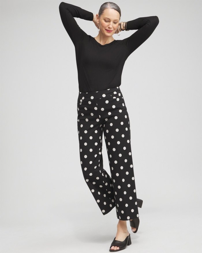 Chicos Touch of Cool Dots Flare Tee - Black