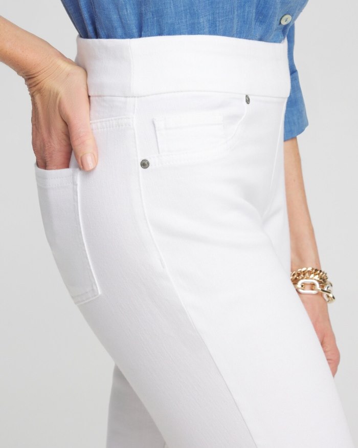 Chicos No-Stain White Denim Ankle Jeggings - Alabaster