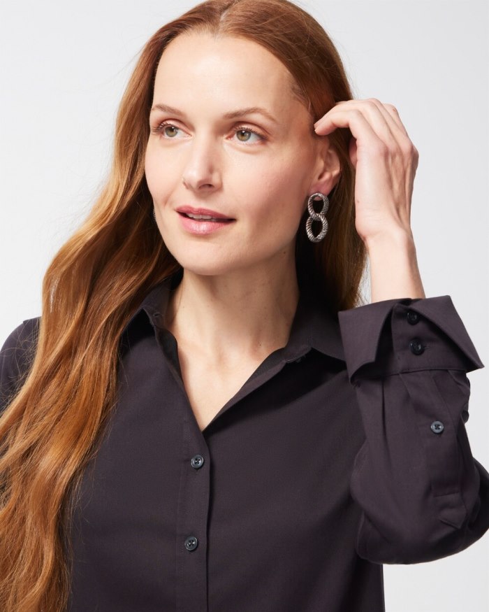 Chicos No-Iron Stretch Shirt - Black