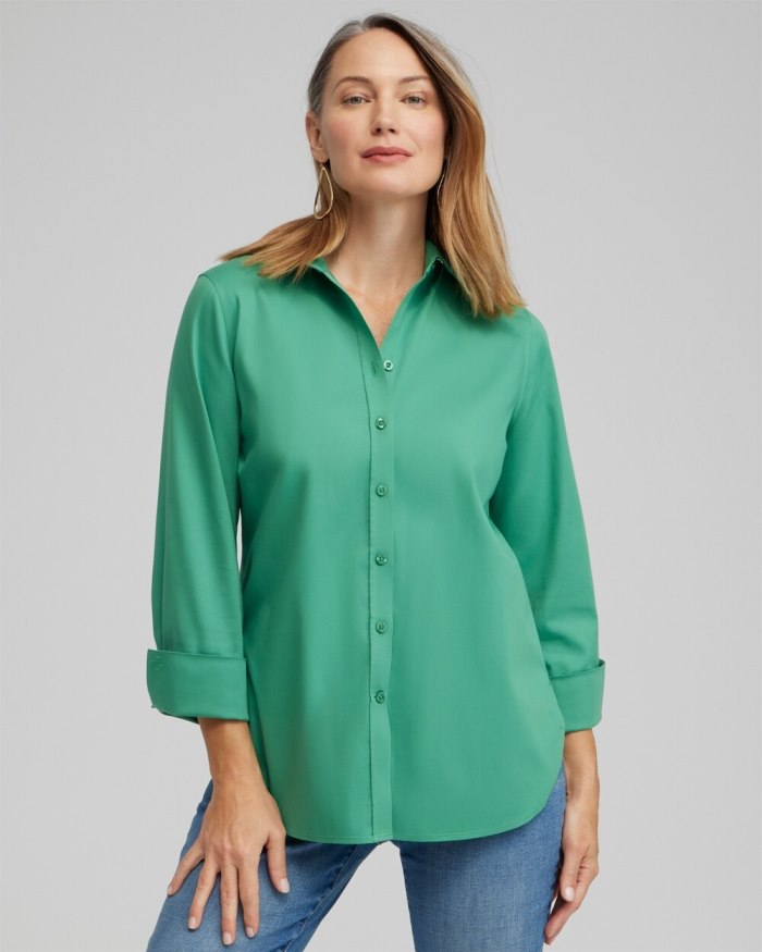 Chicos No Iron 3/4 Sleeve Shirt - Twisted Ivy