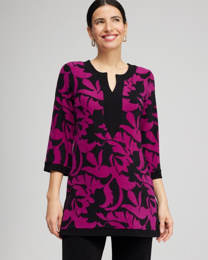 Chicos Travelers Long Sleeve Kurta - Fresh Plum