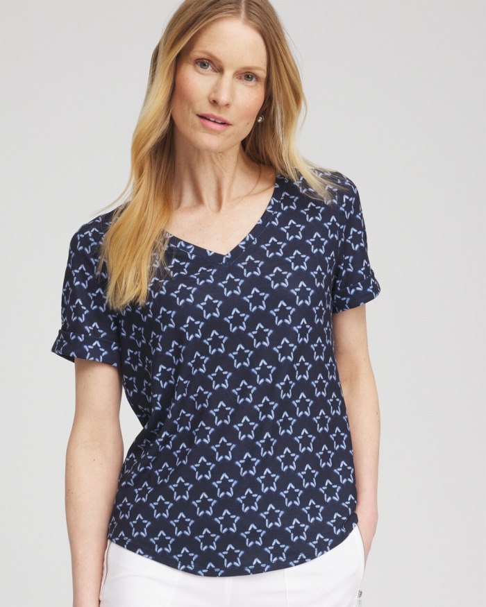 Chicos Zenergy Star Tee - Classic Navy