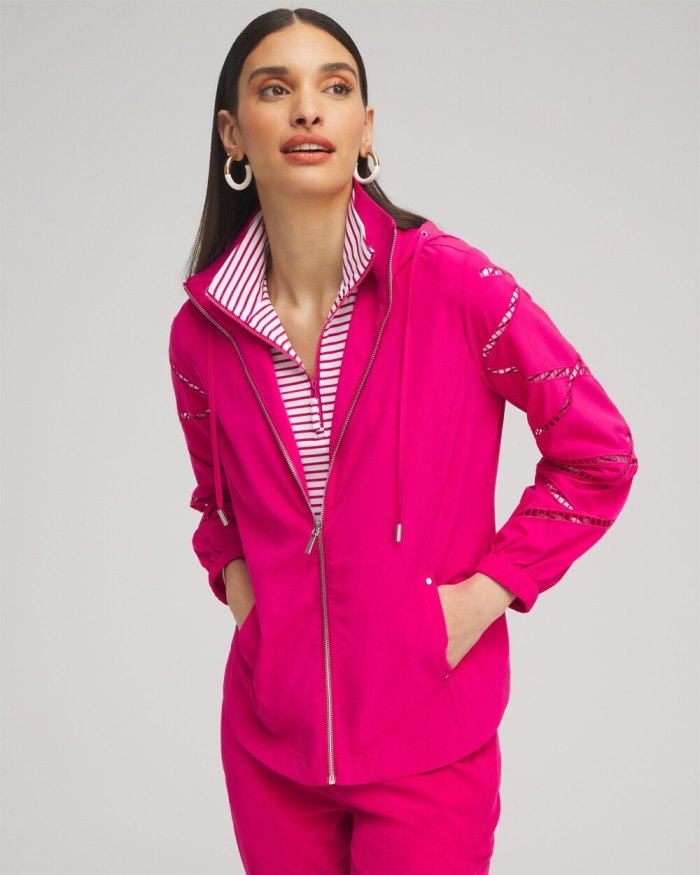 Chicos Zenergy UPF Neema Lattice Jacket - Magenta Rose