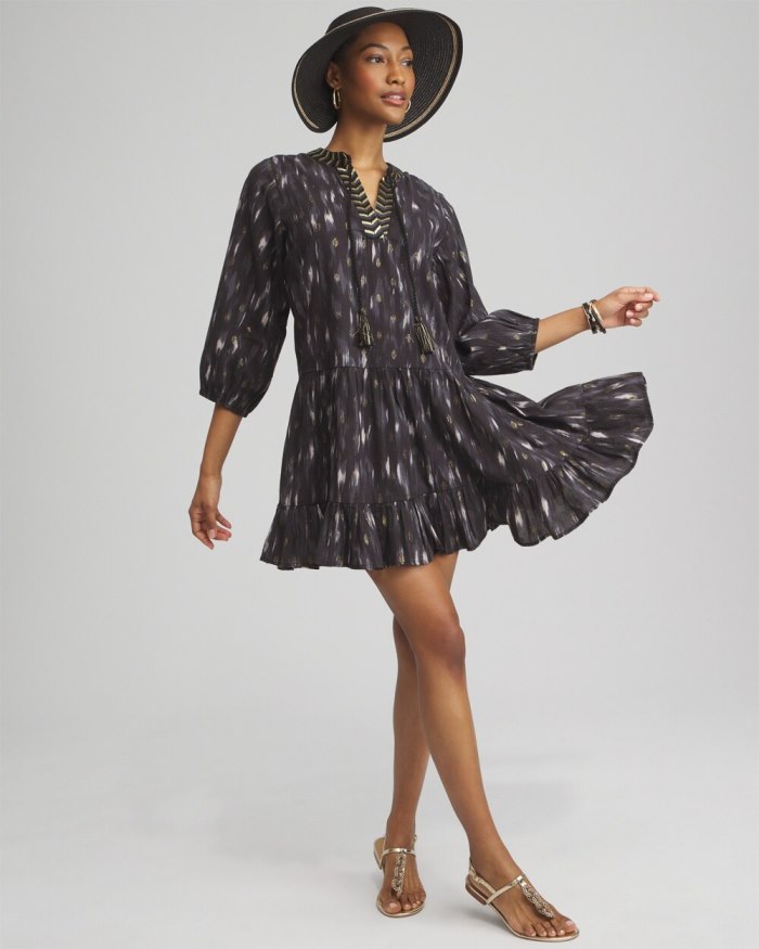 Chicos Miraclesuit Bronze Reign Coverup Dress - Black/Multi