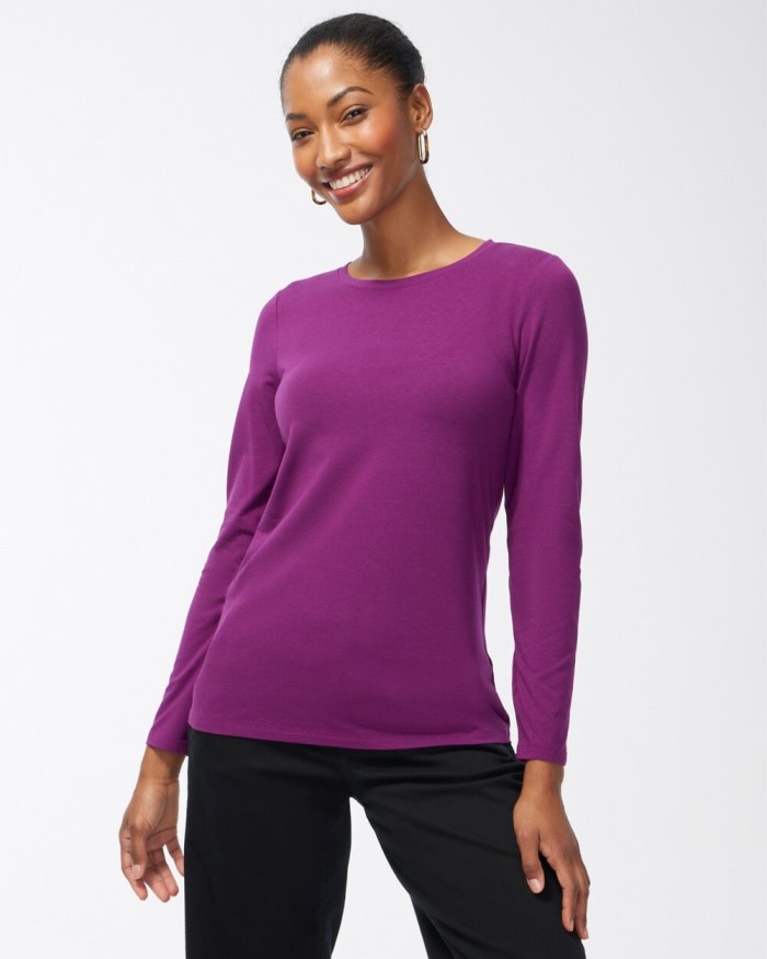 Chicos Touch of Cool Layering Tee - Sweet Berry