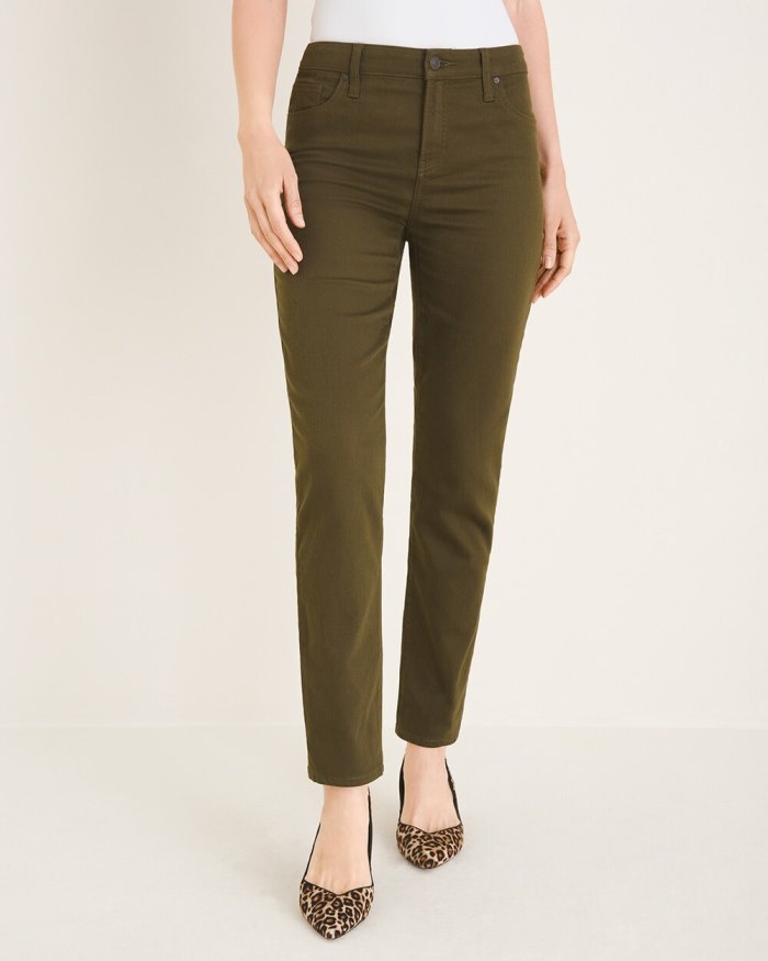 Chicos So Slimming Girlfriend Ankle Jeans - Ambered Olive