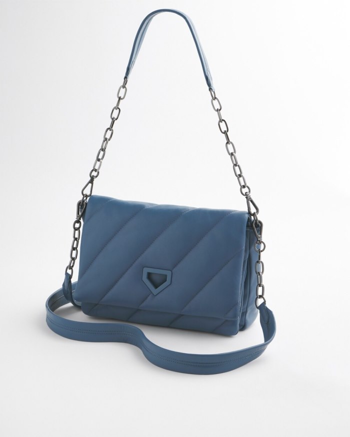 Chicos Blue Quilted Bag - Blue Echo