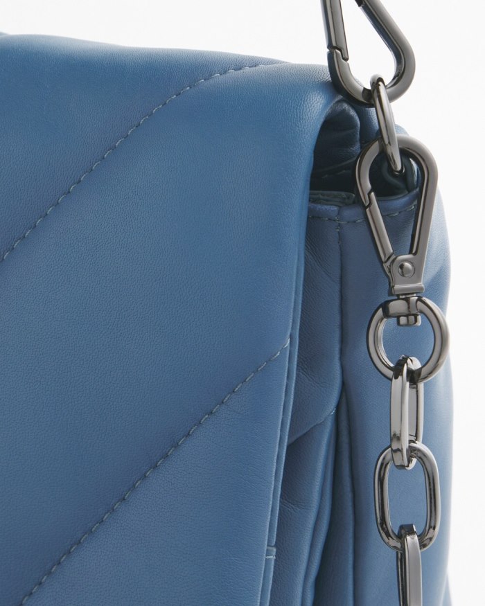 Chicos Blue Quilted Bag - Blue Echo