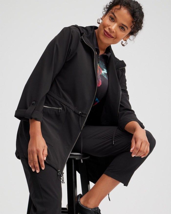 Chicos Zenergy UPF Neema Anorak Jacket - Black